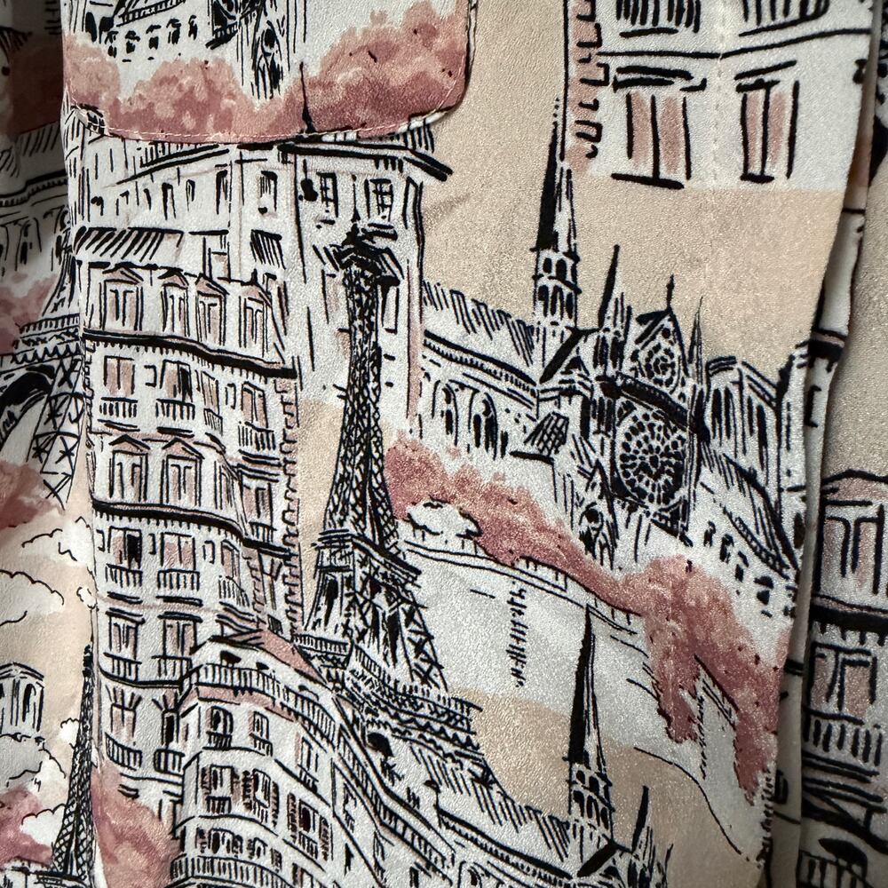 Karl Lagerfield Whimsical Print‎ Collar Pocket Roll-Tab Shirt Dune Pink Small - Picture 6 of 8